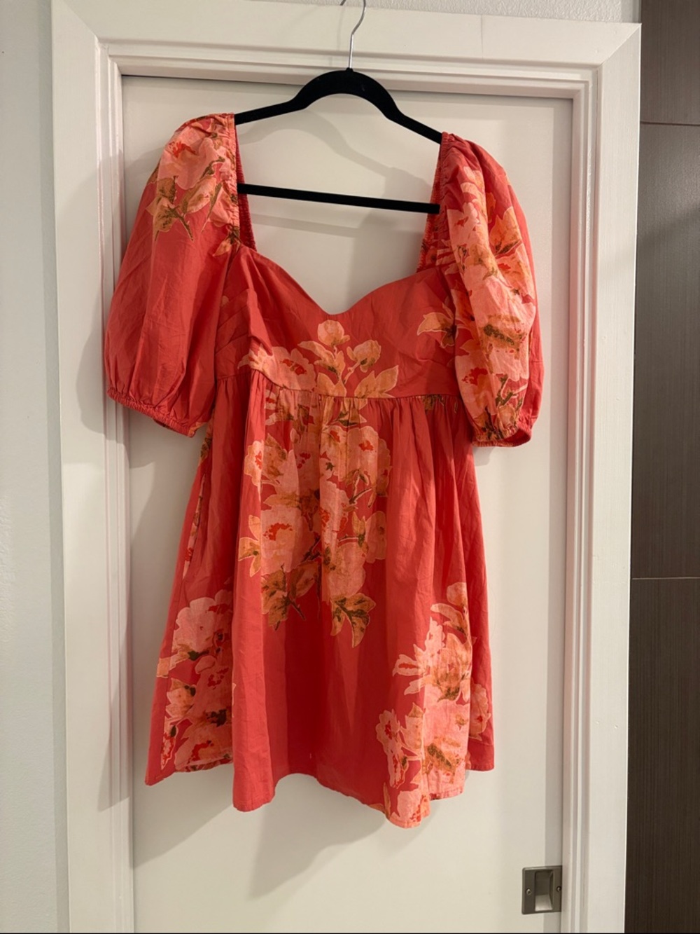 Free People Coral Floral Mini Dress